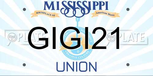 GIGI21 Mississippi License Plate