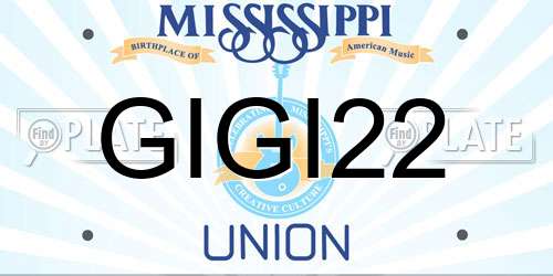 GIGI22 Mississippi License Plate