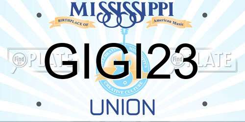 GIGI23 Mississippi License Plate