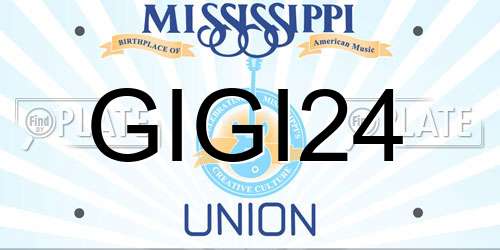 GIGI24 Mississippi License Plate