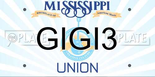 GIGI3 Mississippi License Plate