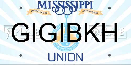 GIGIBKH Mississippi License Plate