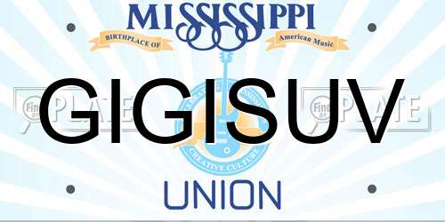 GIGISUV Mississippi License Plate