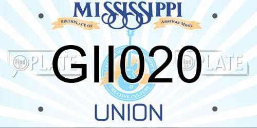 GII020 Mississippi License Plate