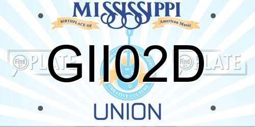 GII02D Mississippi License Plate