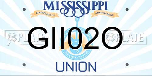 GII02O Mississippi License Plate