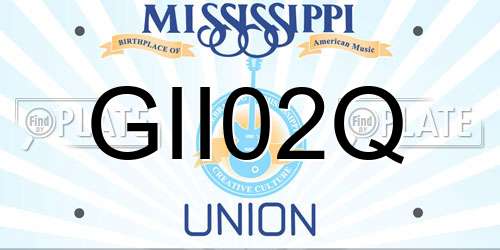GII02Q Mississippi License Plate