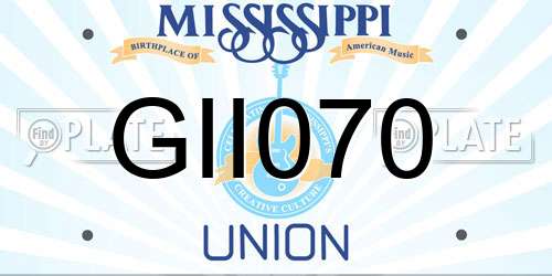 GII070 Mississippi License Plate