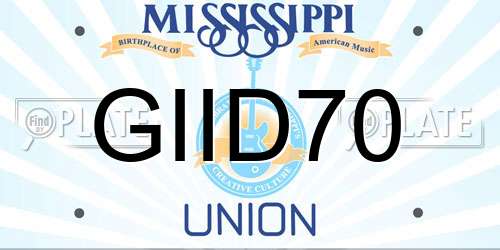 GIID70 Mississippi License Plate