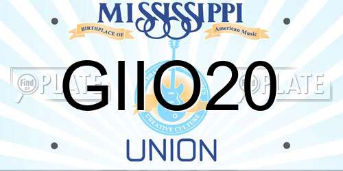 GIIO20 Mississippi License Plate
