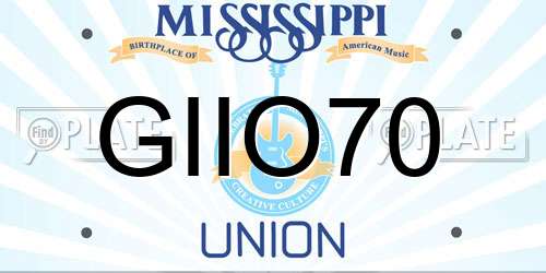 GIIO70 Mississippi License Plate