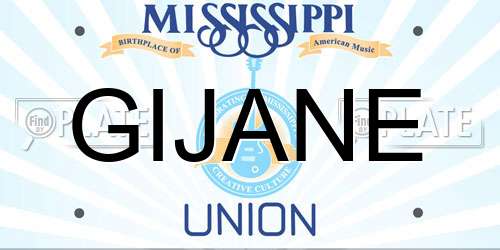 GIJANE Mississippi License Plate
