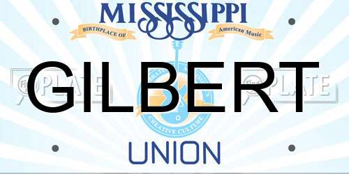 GILBERT Mississippi License Plate