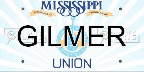 GILMER Mississippi License Plate