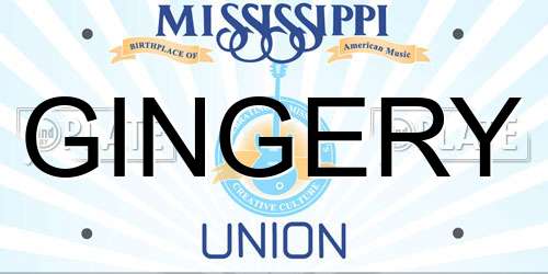 GINGERY Mississippi License Plate