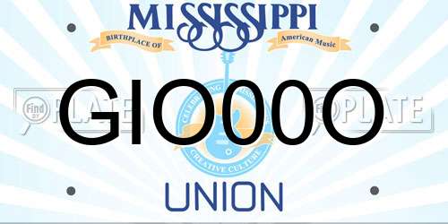 GIO00O Mississippi License Plate