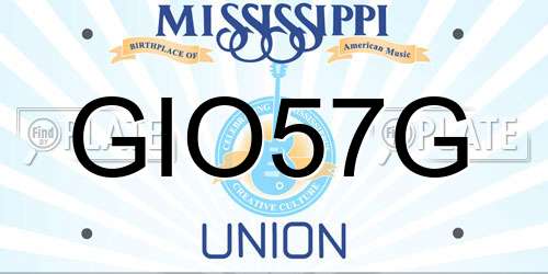 GIO57G Mississippi License Plate