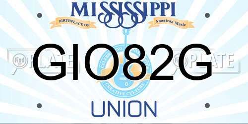 GIO82G Mississippi License Plate