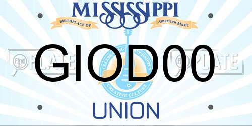 GIOD00 Mississippi License Plate