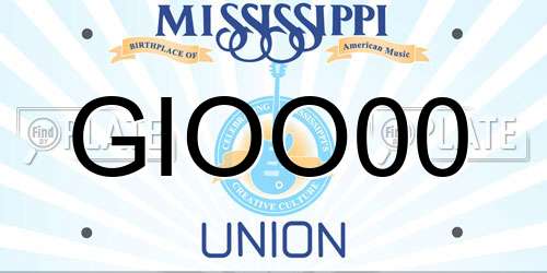 GIOO00 Mississippi License Plate