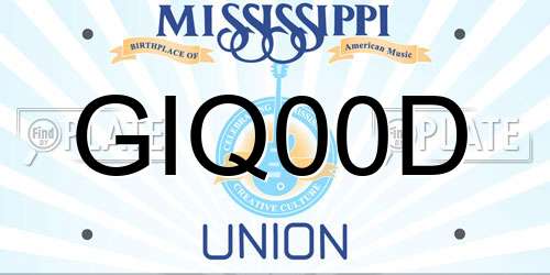 GIQ00D Mississippi License Plate