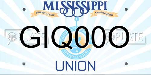 GIQ00O Mississippi License Plate