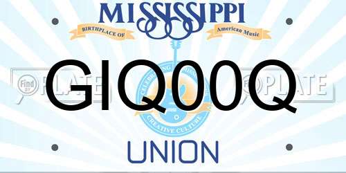 GIQ00Q Mississippi License Plate
