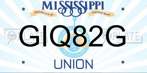 GIQ82G Mississippi License Plate