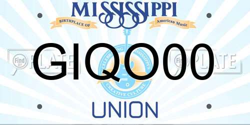 GIQO00 Mississippi License Plate