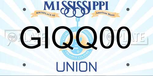 GIQQ00 Mississippi License Plate