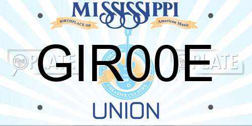 GIR00E Mississippi License Plate