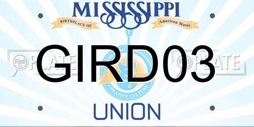 GIRD03 Mississippi License Plate
