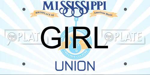GIRL Mississippi License Plate