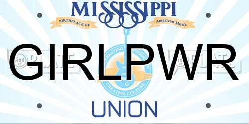 GIRLPWR Mississippi License Plate