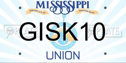 GISK10 Mississippi License Plate