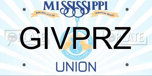 GIVPRZ Mississippi License Plate