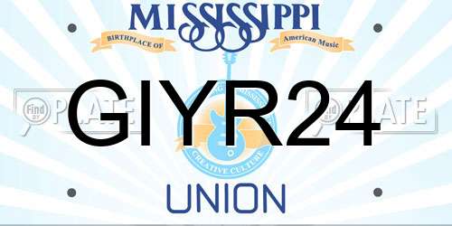 GIYR24 Mississippi License Plate