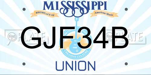GJF34B Mississippi License Plate