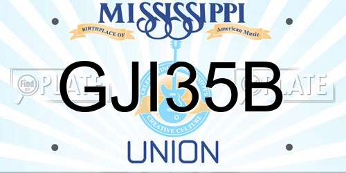 GJI35B Mississippi License Plate