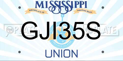 GJI35S Mississippi License Plate