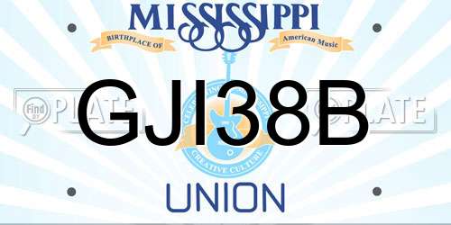 GJI38B Mississippi License Plate