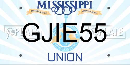 GJIE55 Mississippi License Plate