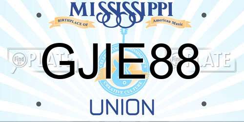 GJIE88 Mississippi License Plate