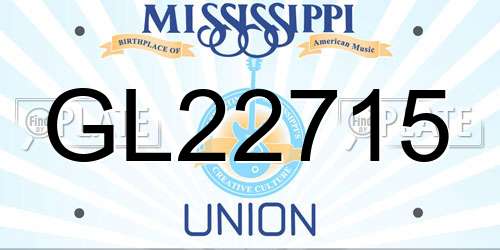 GL22715 Mississippi License Plate