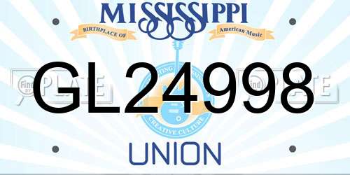 GL24998 Mississippi License Plate
