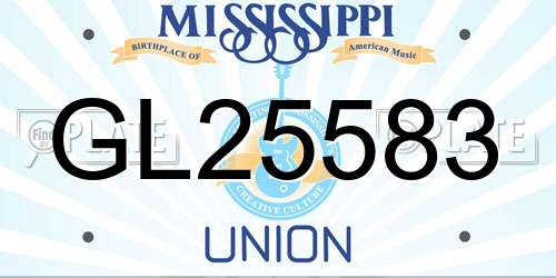 GL25583 Mississippi License Plate