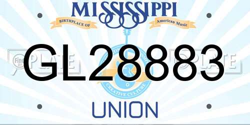 GL28883 Mississippi License Plate