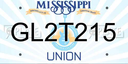 GL2T215 Mississippi License Plate