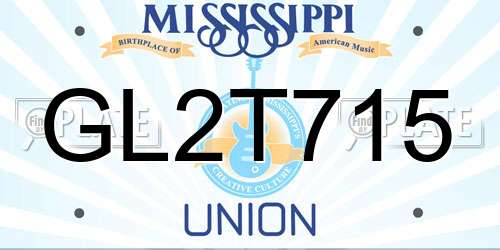 GL2T715 Mississippi License Plate