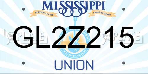 GL2Z215 Mississippi License Plate